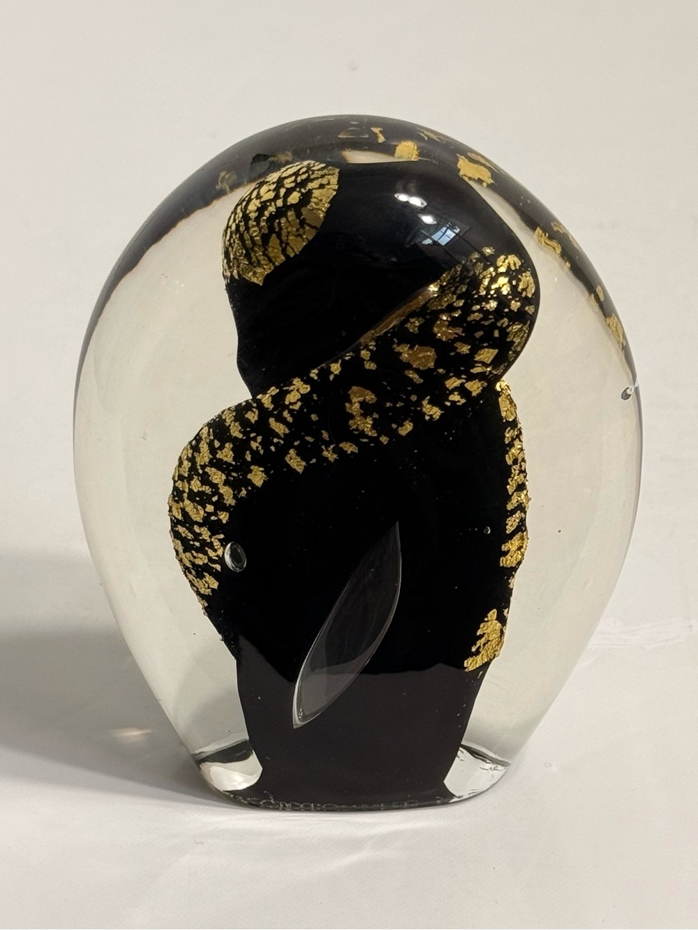 MCM Cristal Querandí Argentine Art Glass Paperweight - Model 926/M (24k Gold)